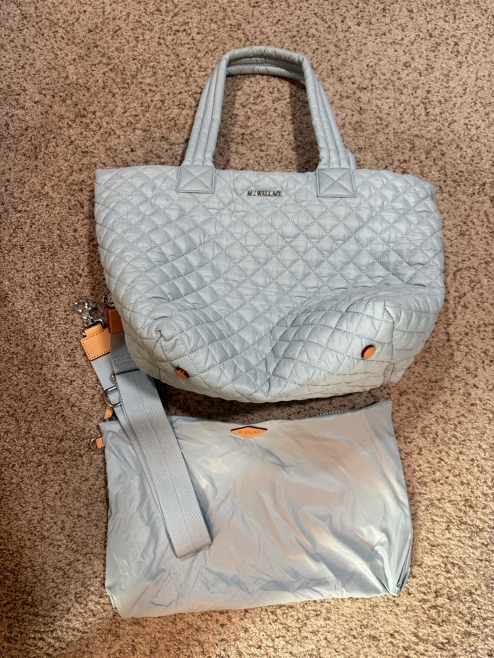 MZ WALLACE ICE BLUE MEDIUM METRO TOTE DELUXE